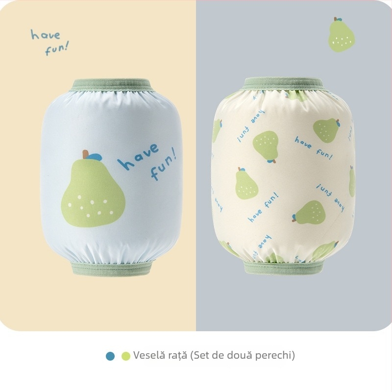 Manșete impermeabile pentru copii cu imprimeu cartoon, material nylon, stil coreean, pentru 1–8 ani, două perechi