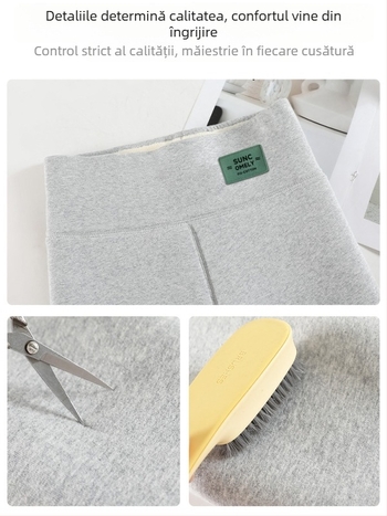 Colanți termici căptușiți cu fleece pentru femei, 800 g ultra-groși, țesătură poliester-elastan, elasticitate înaltă, iarnă 2025
