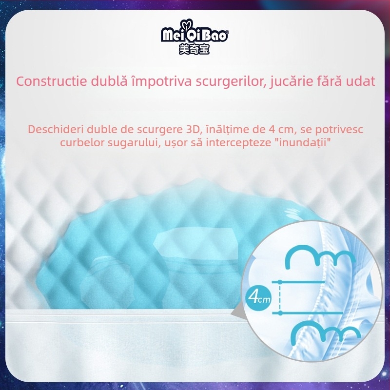 Meiqibao Pantaloni All-In-One Lace-Up, medical grade pull-up pentru bebeluși, 5–40 kg, set de 6 cutii