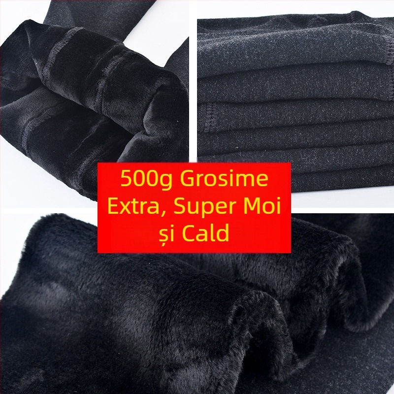 Pantaloni calzi all-in-one pentru femei, amestec din fibre chimice pe bază de viscoză, 500 g, super groși, croială strânsă