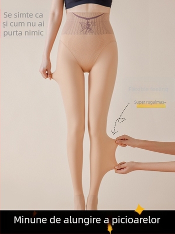 Colanți All-in-One cu talie înaltă, căptușiți cu fleece, 70–80% nailon / <30% spandex