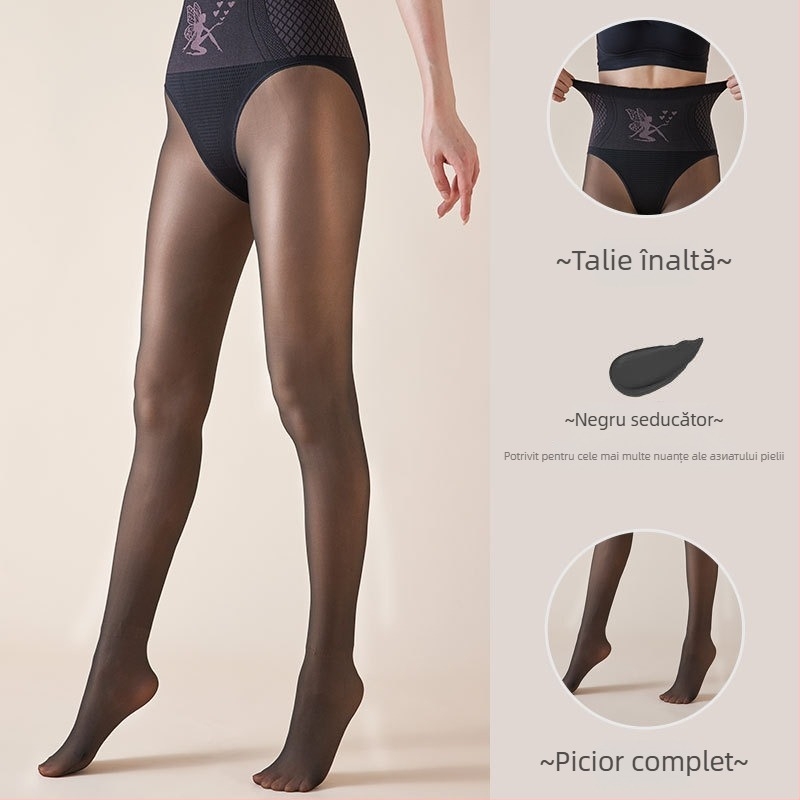 Colanți All-in-One cu talie înaltă, căptușiți cu fleece, 70–80% nailon / <30% spandex