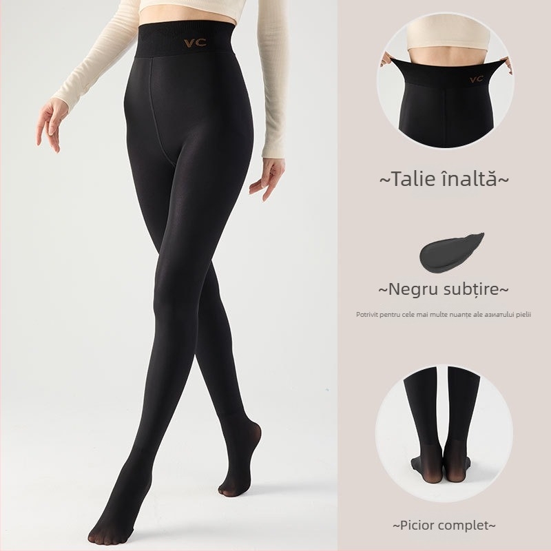 Colanți All-in-One cu talie înaltă, căptușiți cu fleece, 70–80% nailon / <30% spandex