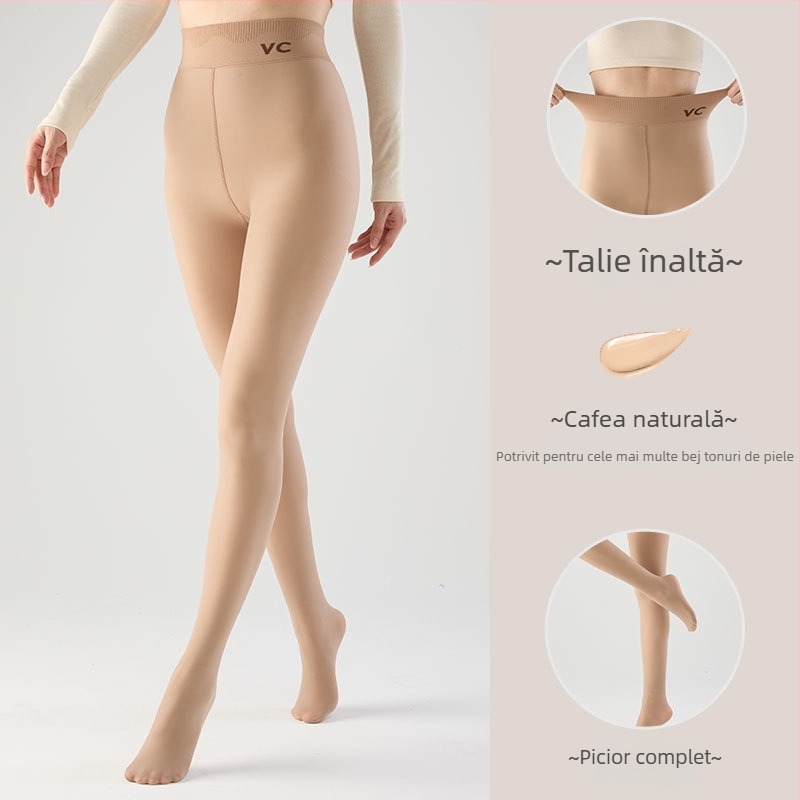 Colanți All-in-One cu talie înaltă, căptușiți cu fleece, 70–80% nailon / <30% spandex