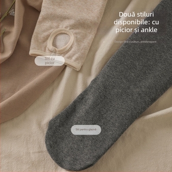 Colanți din bumbac, căptușiți cu fleece, talie înaltă, efect 3D de ridicare a feselor