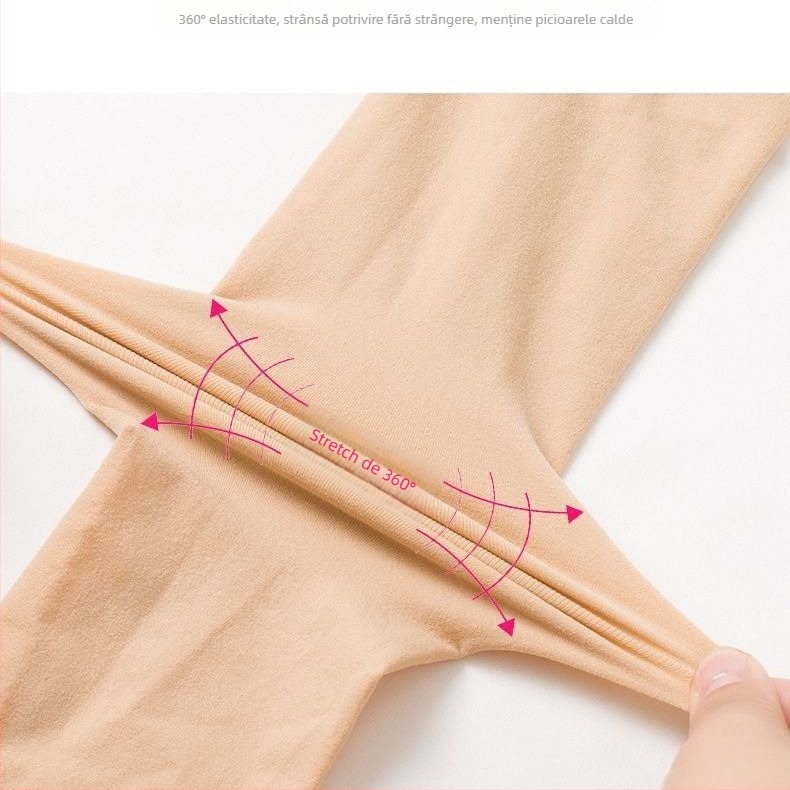 Colanți din bumbac antibacterieni pentru dans, cu picioare, model unic, țesătură solidă, căptușeală velur, pentru copii 7–12 ani