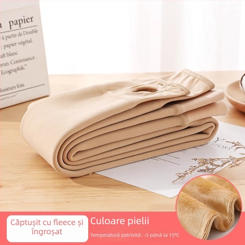 Colanți din bumbac antibacterieni pentru dans, cu picioare, model unic, țesătură solidă, căptușeală velur, pentru copii 7–12 ani