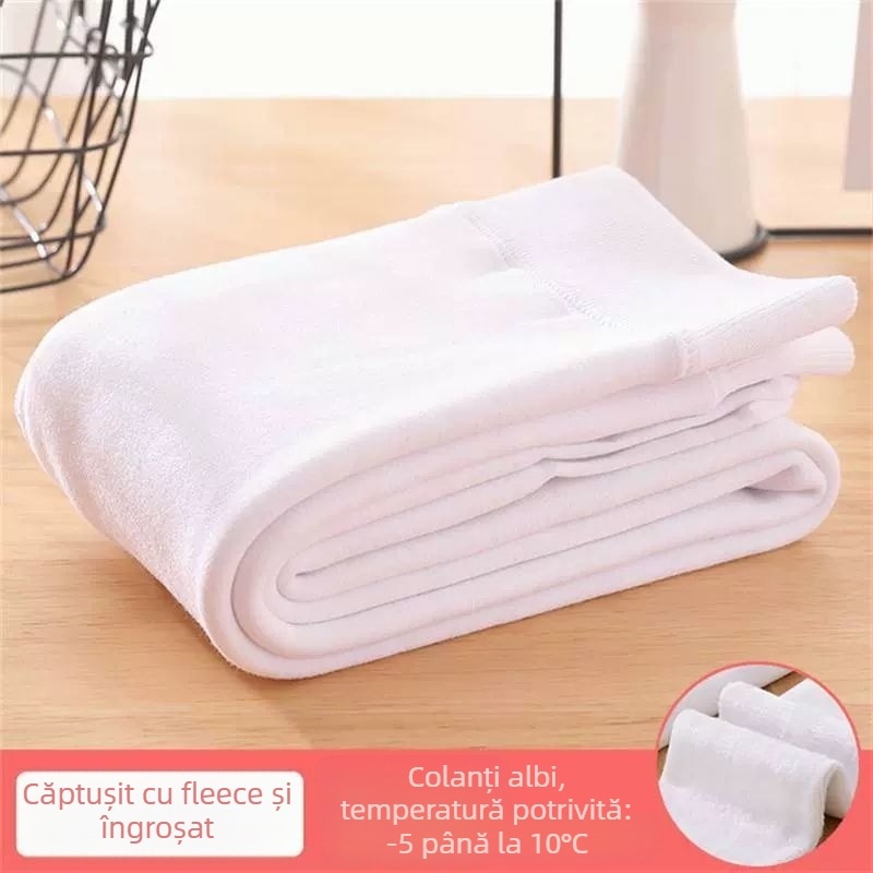 Colanți din bumbac antibacterieni pentru dans, cu picioare, model unic, țesătură solidă, căptușeală velur, pentru copii 7–12 ani