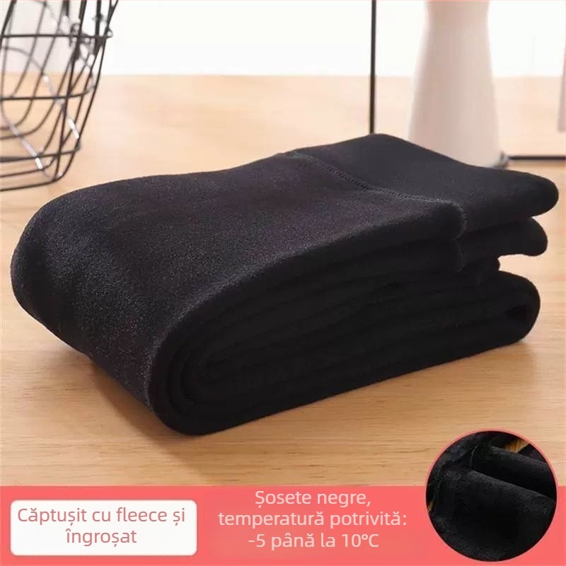 Colanți din bumbac antibacterieni pentru dans, cu picioare, model unic, țesătură solidă, căptușeală velur, pentru copii 7–12 ani