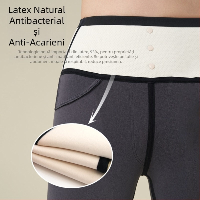 Colanți damă din nailon cu spandex, lungime gleznă, căptuți cu fleece pentru căldură, elasticitate ridicată