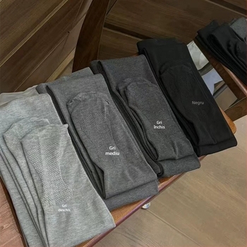 Colanți termici din nylon 200D, textură ribată pentru subțiere și modelare