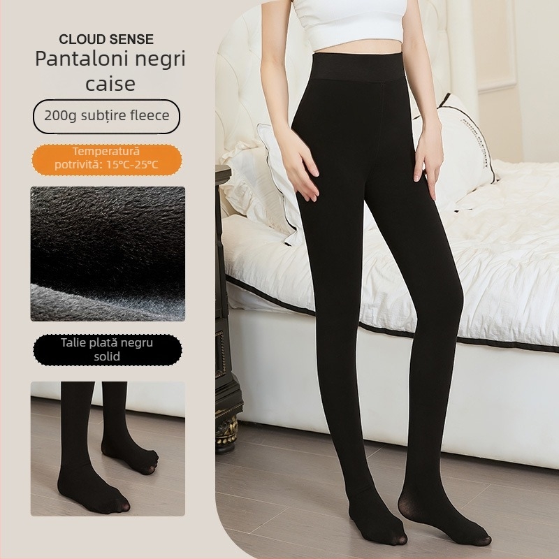 Pantaloni de iarnă pentru femei din nylon și spandex, căptușiți cu fleece, stil salopetă, elasticitate ridicată