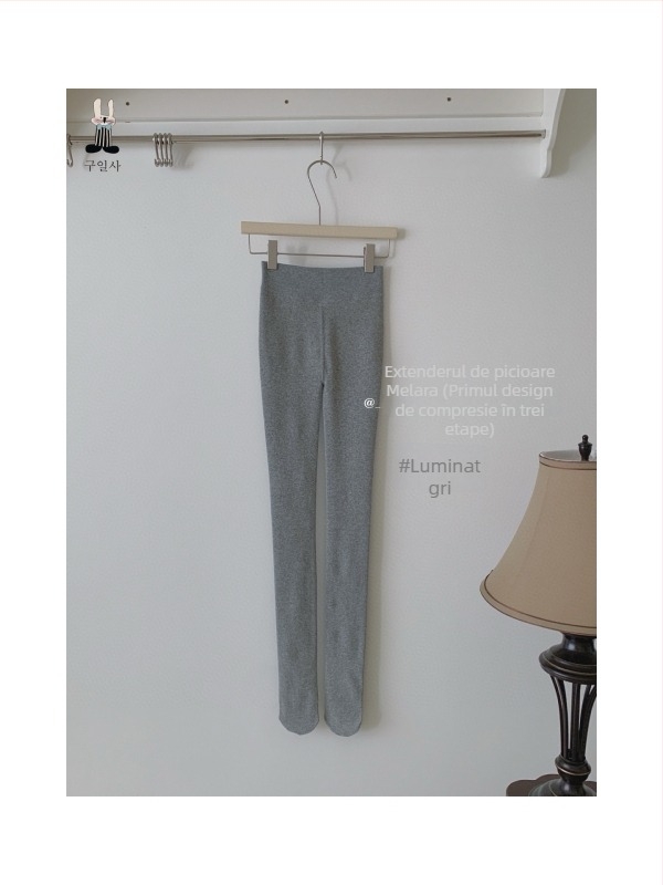 Colanți din bumbac cu căptușeală de fleece, talie înaltă pentru controlul abdomenului, ridicare fesieri, cu picioare