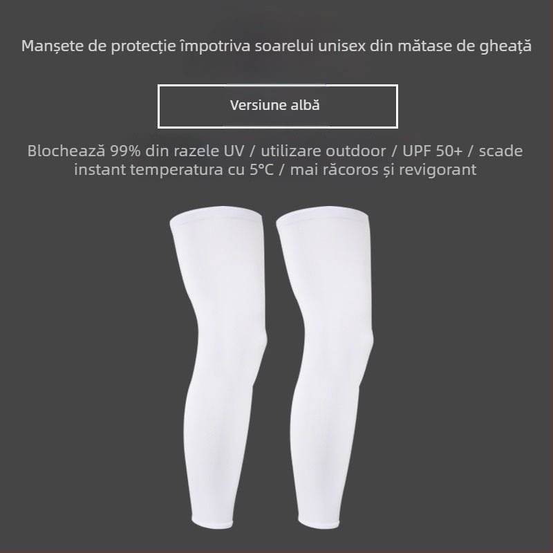 Manșete pentru picioare pentru ciclism, protecție solară, respirabile, rezistente la vânt (ice silk nylon, unisex)