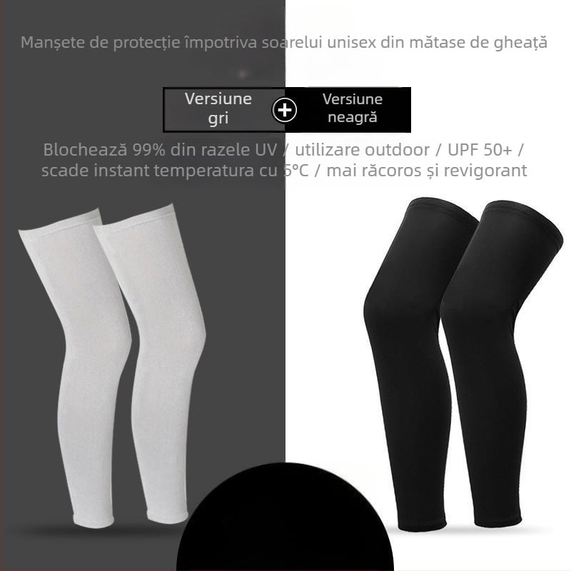 Manșete pentru picioare pentru ciclism, protecție solară, respirabile, rezistente la vânt (ice silk nylon, unisex)