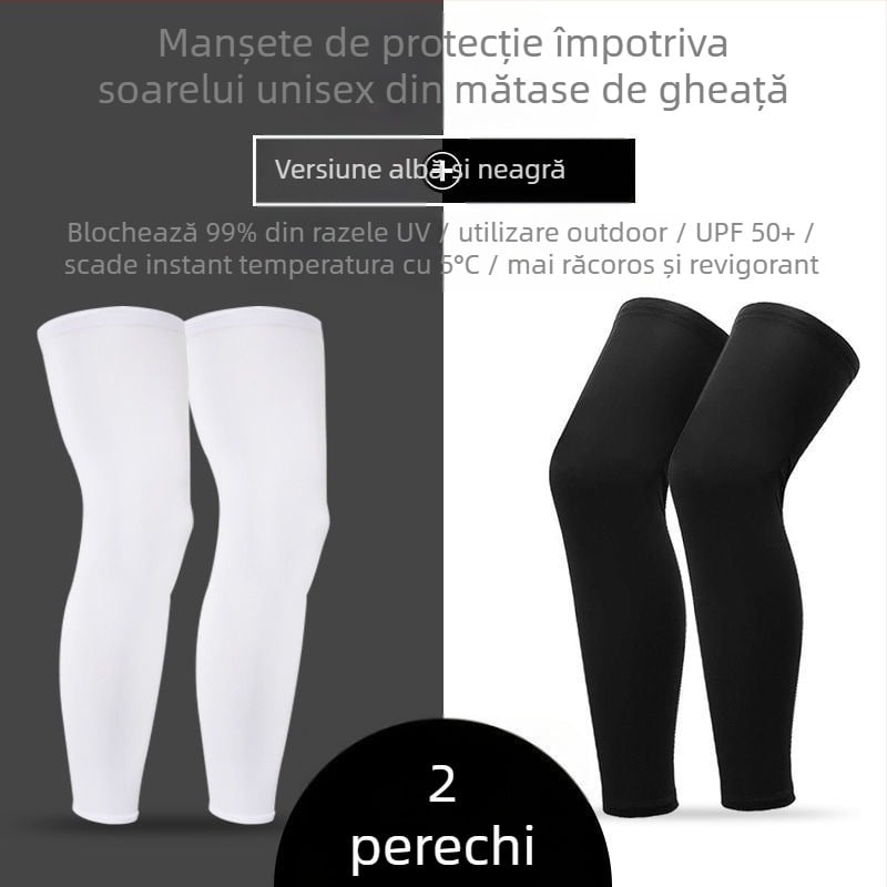 Manșete pentru picioare pentru ciclism, protecție solară, respirabile, rezistente la vânt (ice silk nylon, unisex)