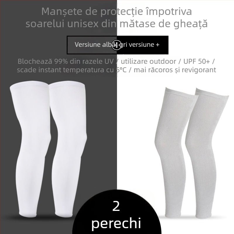 Manșete pentru picioare pentru ciclism, protecție solară, respirabile, rezistente la vânt (ice silk nylon, unisex)