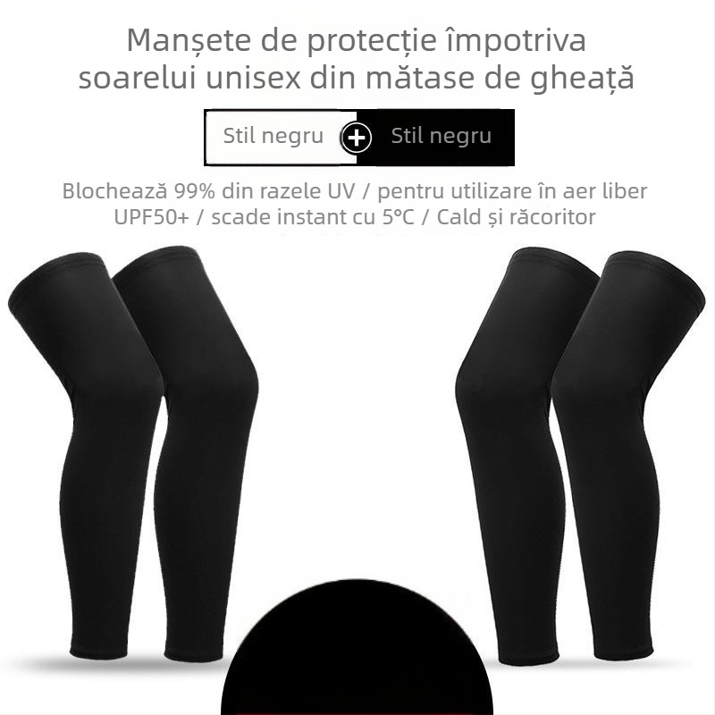 Manșete pentru picioare pentru ciclism, protecție solară, respirabile, rezistente la vânt (ice silk nylon, unisex)