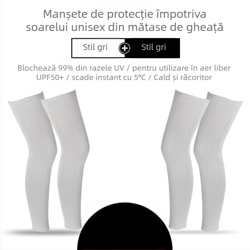 Manșete pentru picioare pentru ciclism, protecție solară, respirabile, rezistente la vânt (ice silk nylon, unisex)