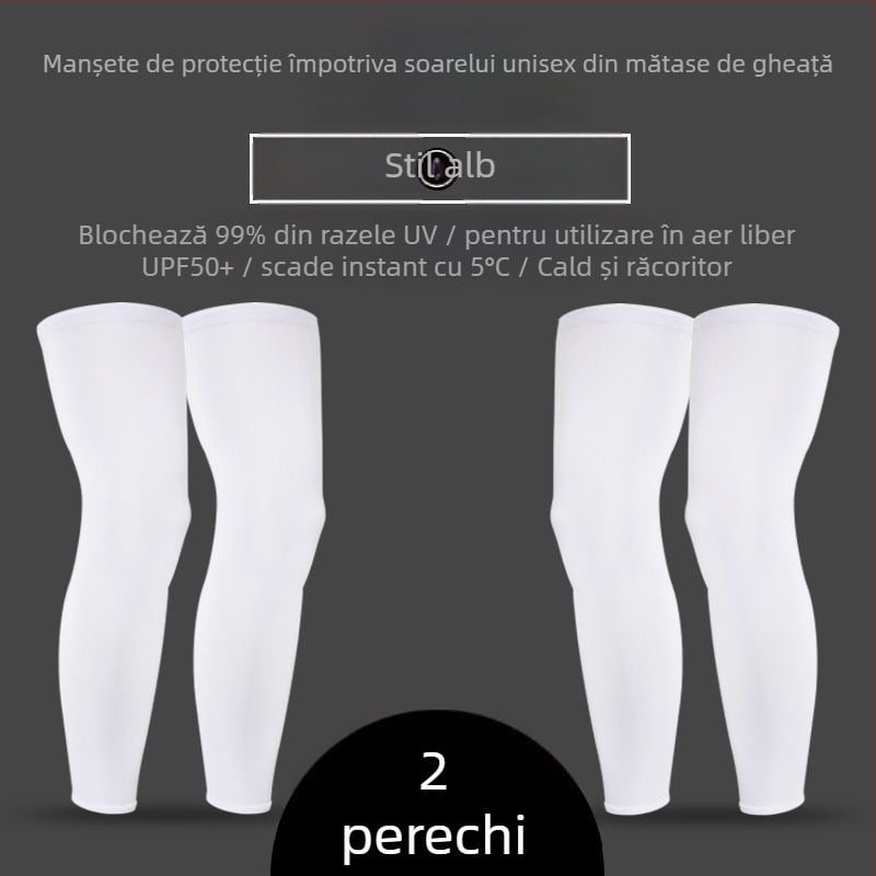 Manșete pentru picioare pentru ciclism, protecție solară, respirabile, rezistente la vânt (ice silk nylon, unisex)
