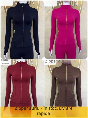 Jachetă pentru femei cu guler înalt - croială Slim, uscare rapidă și respirabilă, Nylon 75% / Spandex 25% cu Lycra, lungime până la șolduri