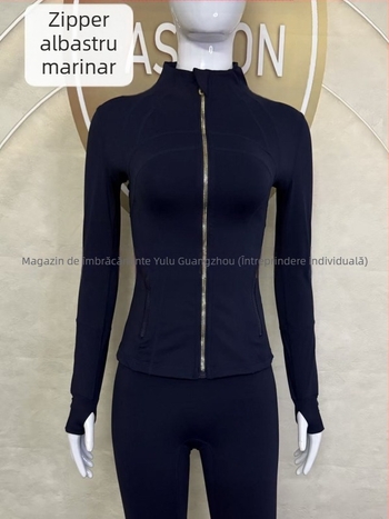 Jachetă pentru femei cu guler înalt - croială Slim, uscare rapidă și respirabilă, Nylon 75% / Spandex 25% cu Lycra, lungime până la șolduri