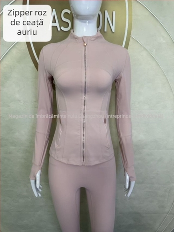 Jachetă pentru femei cu guler înalt - croială Slim, uscare rapidă și respirabilă, Nylon 75% / Spandex 25% cu Lycra, lungime până la șolduri