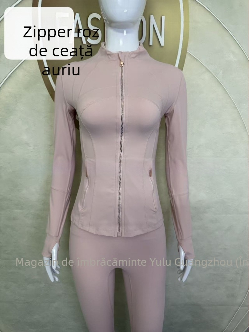 Jachetă pentru femei cu guler înalt - croială Slim, uscare rapidă și respirabilă, Nylon 75% / Spandex 25% cu Lycra, lungime până la șolduri