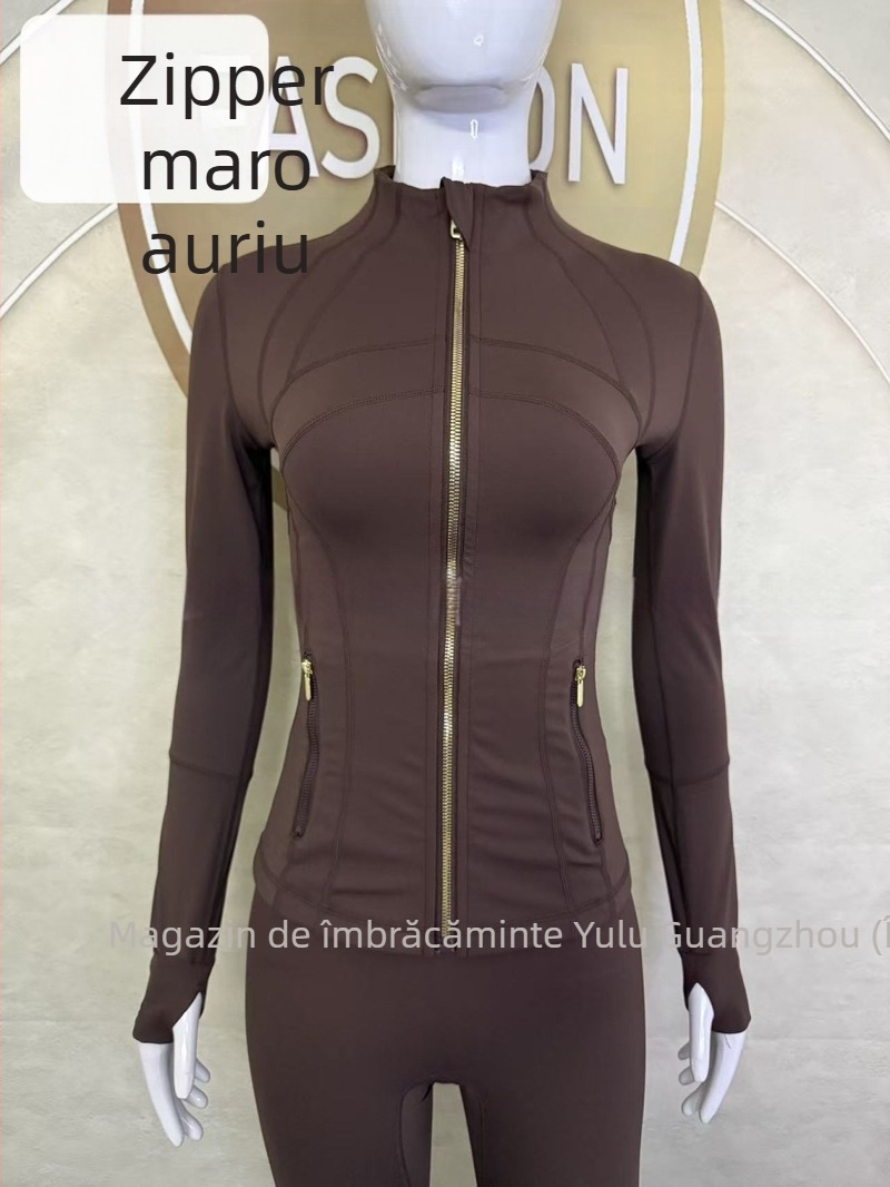 Jachetă pentru femei cu guler înalt - croială Slim, uscare rapidă și respirabilă, Nylon 75% / Spandex 25% cu Lycra, lungime până la șolduri