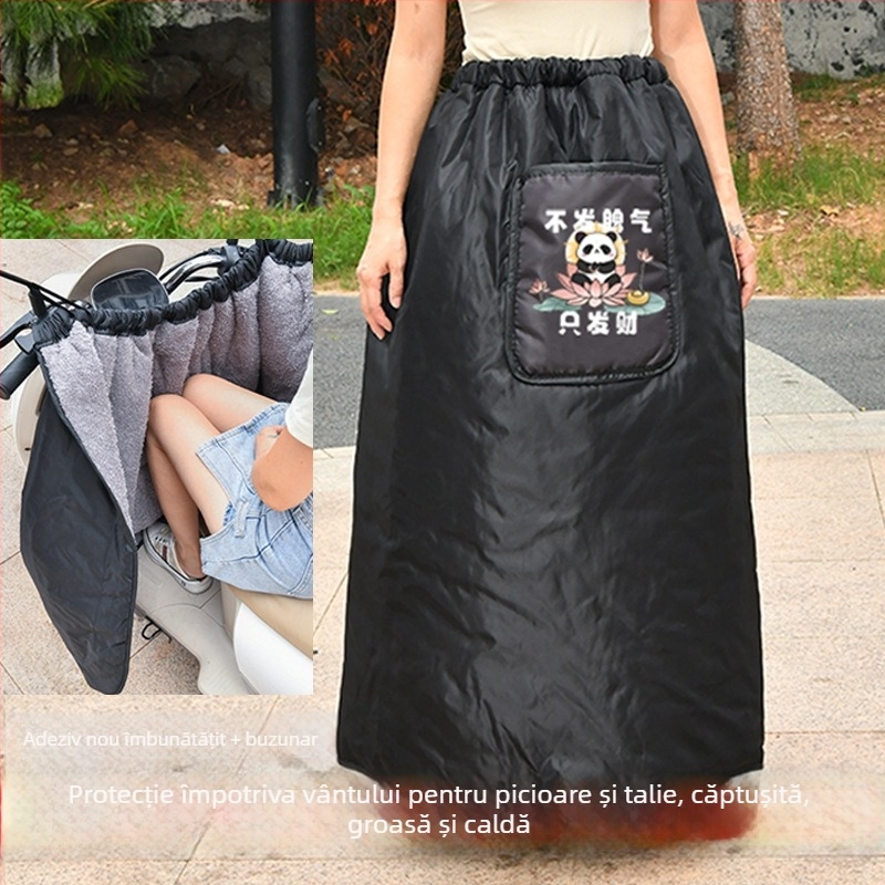 Fustă pentru vehicule electrice — fustă de ciclism de iarnă căptușită cu fleece, material impermeabil Oxford (Material: Oxford impermeabil; Stil: quilted; Modele: mașină electrică, motocicletă, mașină cu baterie, triciclu; Funcții: pliabilă, rezistentă la 