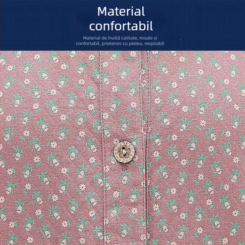 Cămașă din 100% bumbac, cu mânecă lungă, pentru femei de vârstă mijlocie și vârstnice – stil casual, vară 2025
