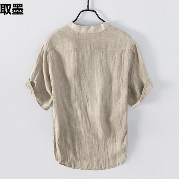 Tricou polo din amestec de cânepă, 80% cânepă, mâneci scurte, croială lejeră, respirabil, uscare rapidă, pentru vară