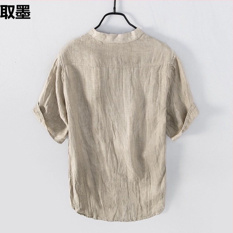 Tricou polo din amestec de cânepă, 80% cânepă, mâneci scurte, croială lejeră, respirabil, uscare rapidă, pentru vară