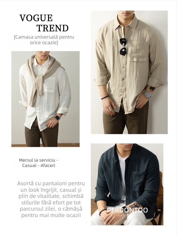 Cămașă din amestec de viscoză, nailon și in, cu textură naturală; mâneci lungi; croială mulată; guler ascusit; uni; buzunar decorativ (67% viscoză, 21% nailon, 12% in)