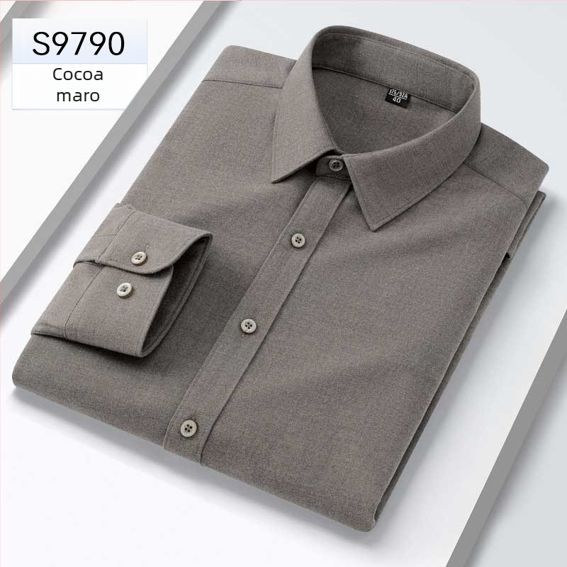 Cămașă din modal pentru bărbați, guler pătrat, mâneci lungi, croială dreaptă