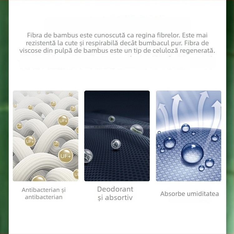 Cămașă din fibre de bambus, mâneci lungi, guler pătrat, absorbție a umezelii și fără nevoie de călcare