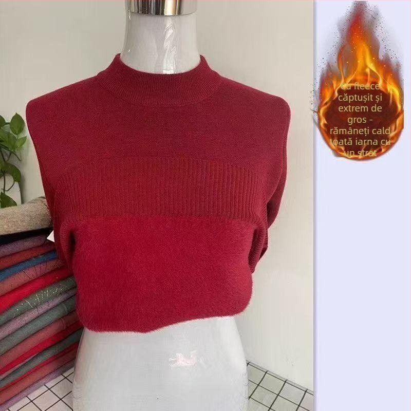 Pulover damă cu guler rotund, croială lejeră, mâneci 3/4, stil retro literar; țesătură: Tr fabric, PVC ≤30%
