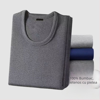 Set termic pentru bărbați din bumbac: material elastic de bumbac; material principal: bumbac; conținut de bumbac 90%; greutate a țesăturii 181–200 g/m²; izolație termică puternică