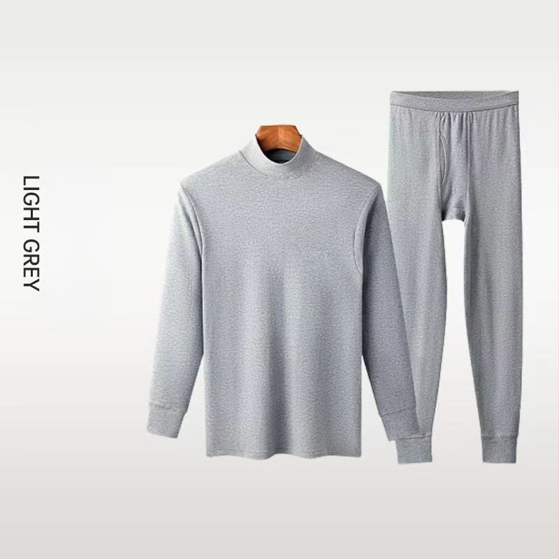 Set termic pentru bărbați din bumbac: material elastic de bumbac; material principal: bumbac; conținut de bumbac 90%; greutate a țesăturii 181–200 g/m²; izolație termică puternică