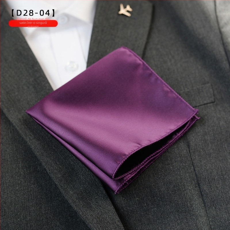 Batistă de buzunar monocromă, fir poliester, jacquard, stil lux ușor, căptușeală poliester