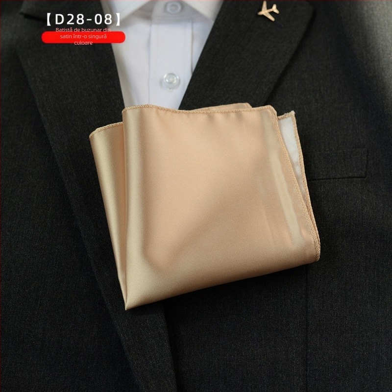 Batistă de buzunar monocromă, fir poliester, jacquard, stil lux ușor, căptușeală poliester