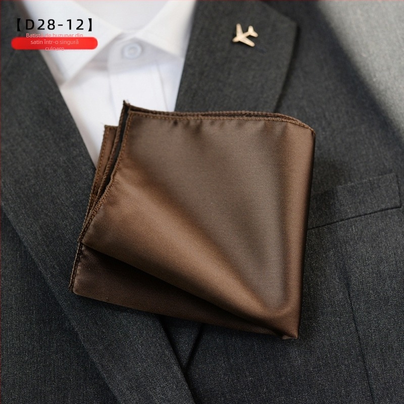 Batistă de buzunar monocromă, fir poliester, jacquard, stil lux ușor, căptușeală poliester