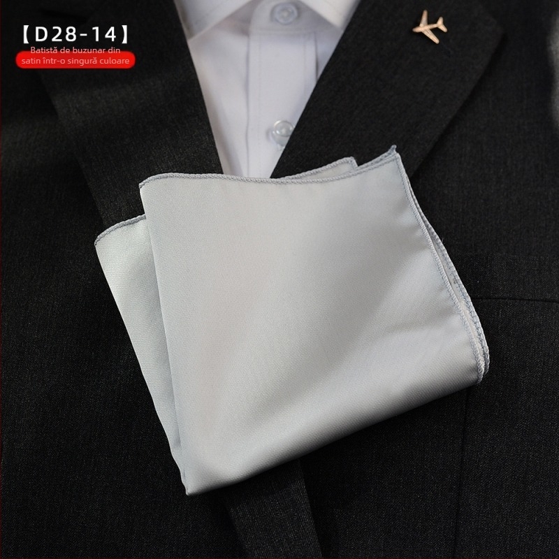 Batistă de buzunar monocromă, fir poliester, jacquard, stil lux ușor, căptușeală poliester