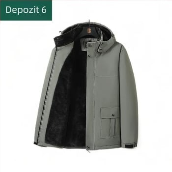 Palton din bumbac pentru bărbați, lungime medie, destinat bărbaților de vârstă mijlocie și în vârstă