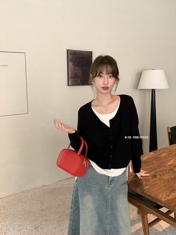 Pulover tricot cu aspect de două piese, stil coreean, blocare pe culoare, guler rotund, mâneci lungi, tricot din viscoză și poliester