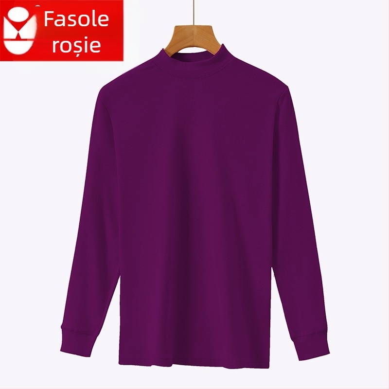 Top termic din bumbac 100%, pulover cu guler rotund, fără cusături, dintr-un singur strat, țesătură 181–200 g/m²