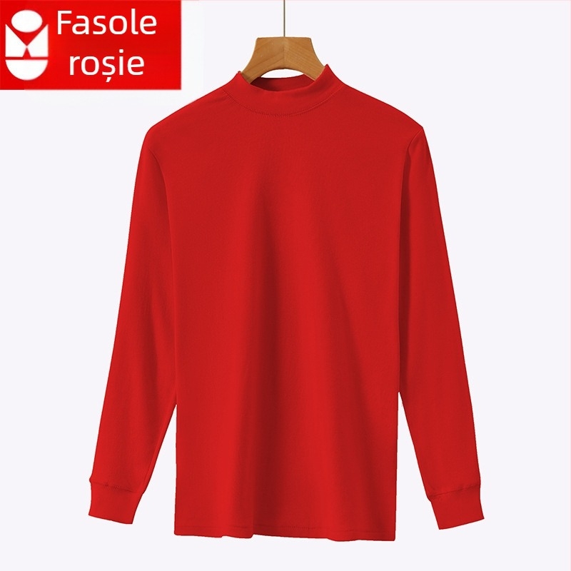 Top termic din bumbac 100%, pulover cu guler rotund, fără cusături, dintr-un singur strat, țesătură 181–200 g/m²