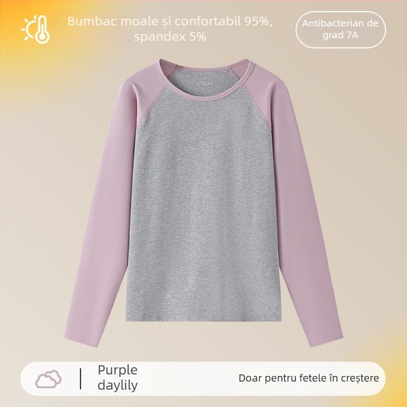 Top termic de toamnă pentru fete – 95% bumbac, un singur strat, 181–200 g/m², pentru 7–18 ani