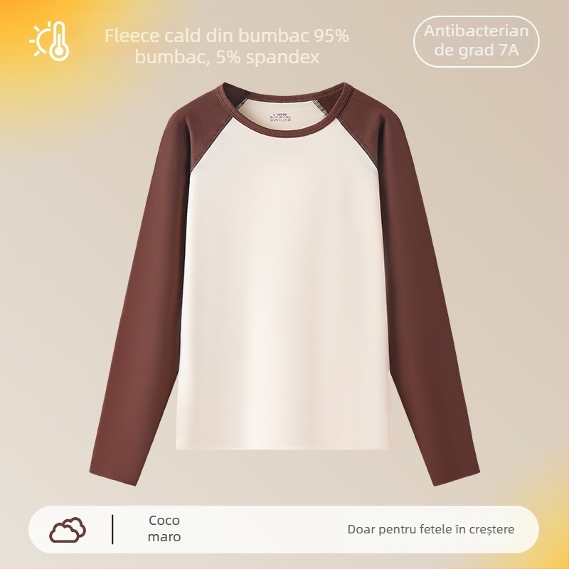 Top termic de toamnă pentru fete – 95% bumbac, un singur strat, 181–200 g/m², pentru 7–18 ani