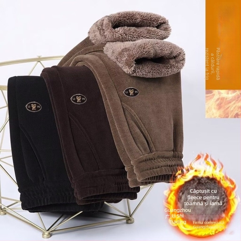 Pantaloni corduroy cu căptușeală pentru iarnă, pentru femei în vârstă, stil haarem.